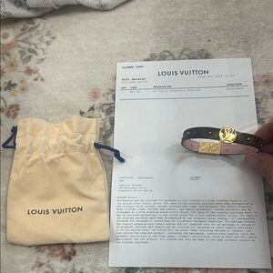Authentic Louis Vuitton Pink and Brown reversible Monogram Bracelet